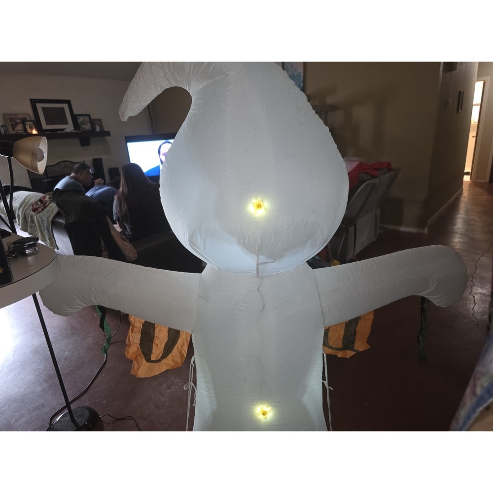 Halloween Spooky Ghost Inflatable 5.3ft LED Light Up Yard Decoration BOO Banner - Picture 3 of 8